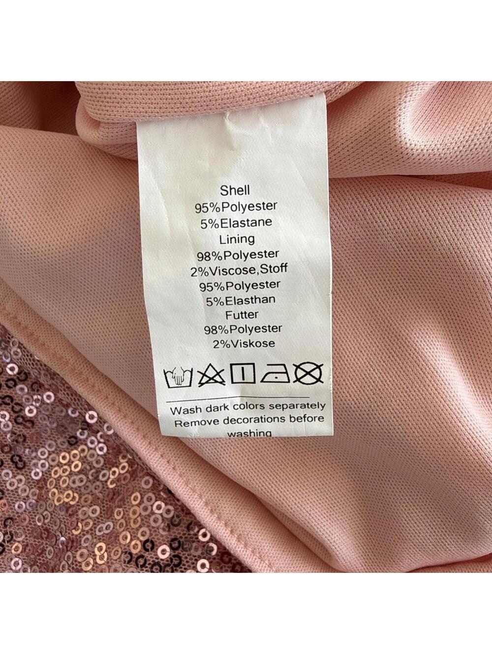 NWT Grace Karin Pink Sequin Ruched Cocktail Prom HOCO Special Occasion Dress M - Picture 6 of 9